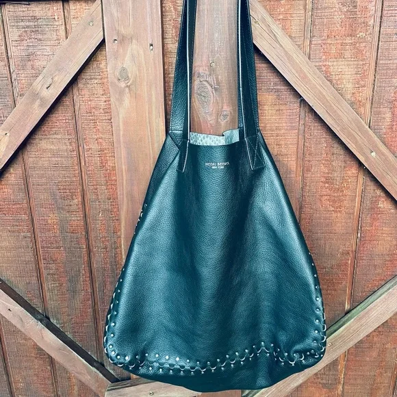 Rare! Henri Bendel Reversible Astrid Large Black Leather With Snakeskin Hobo Bag - Picture 15 of 16